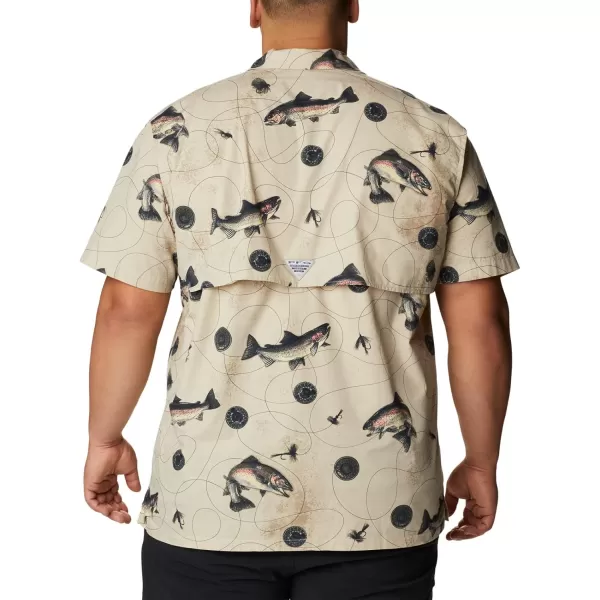 Columbia Mens Trollers Best Short Sleeve ShirtFossil Freshwater Dryfly Print