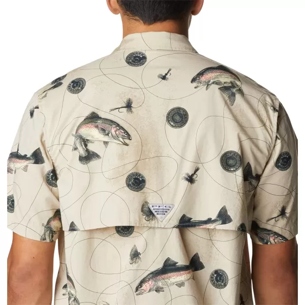 Columbia Mens Trollers Best Short Sleeve ShirtFossil Freshwater Dryfly Print