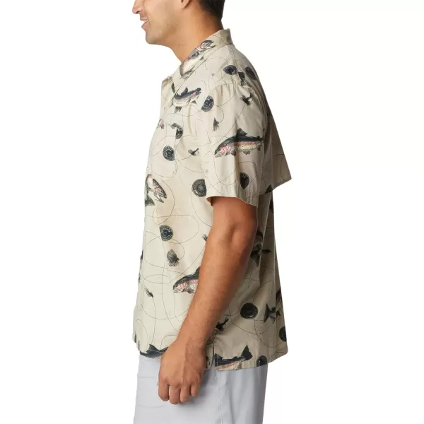 Columbia Mens Trollers Best Short Sleeve ShirtFossil Freshwater Dryfly Print