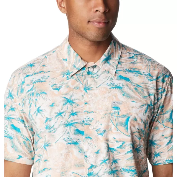 Columbia Mens Trollers Best Short Sleeve ShirtLight Coral Seaday