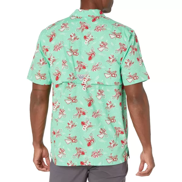 Columbia Mens Trollers Best Short Sleeve ShirtLight Jade Lite Me Up Print