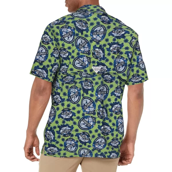 Columbia Mens Trollers Best Short Sleeve ShirtLime Glow Spirits N Sails Print