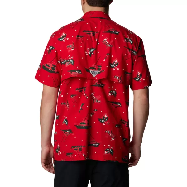 Columbia Mens Trollers Best Short Sleeve ShirtRed Spark Reel Joy Print