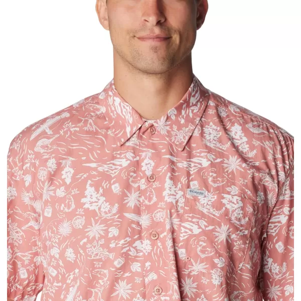 Columbia Mens Trollers Best Short Sleeve ShirtSandalwood PinkKahawai