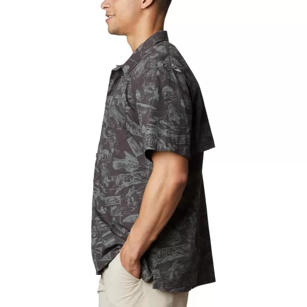 Columbia Mens Trollers Best Short Sleeve ShirtShark Freshwater Roots Print