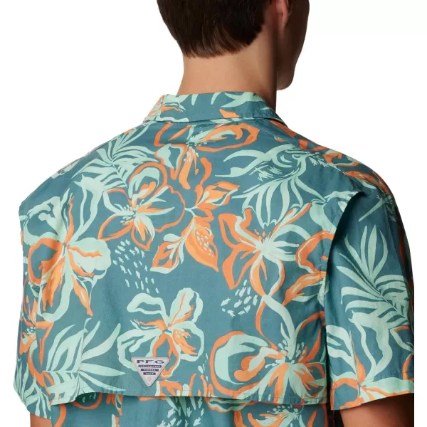 Columbia Mens Trollers Best Short Sleeve ShirtTranquil Teal Wildwaters Print