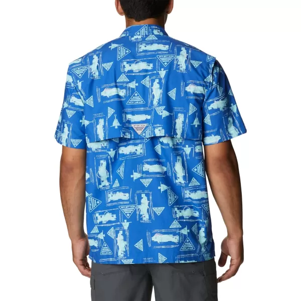 Columbia Mens Trollers Best Short Sleeve ShirtVivid Blue Anchors Up