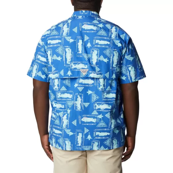 Columbia Mens Trollers Best Short Sleeve ShirtVivid Blue Anchors Up