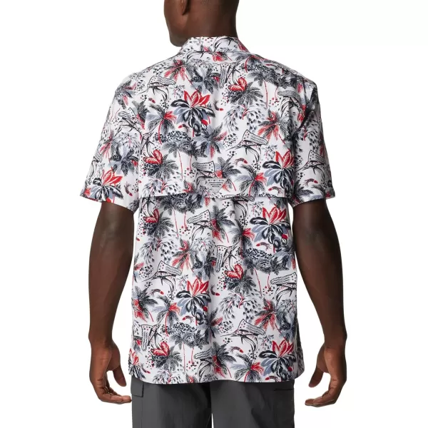 Columbia Mens Trollers Best Short Sleeve ShirtWhite Fireworks Fish Print