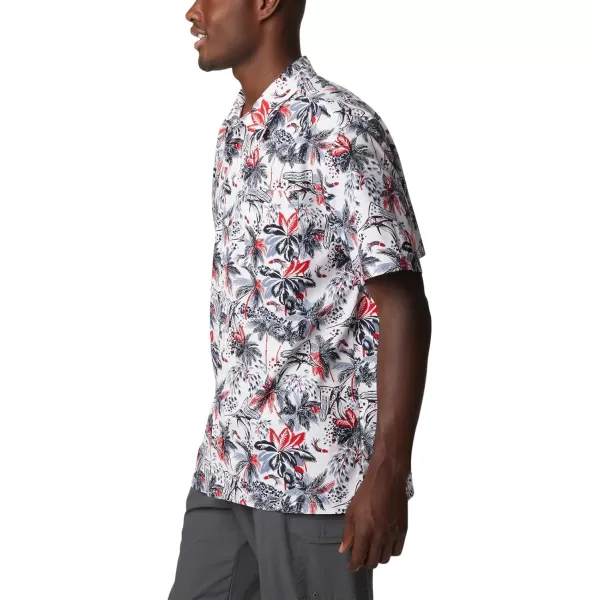 Columbia Mens Trollers Best Short Sleeve ShirtWhite Fireworks Fish Print