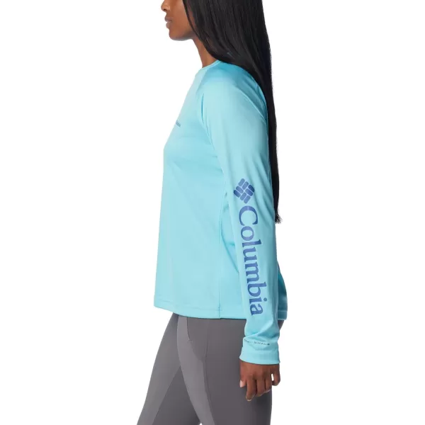 Columbia Womens Fork Stream Long Sleeve ShirtAquamarineEve Logo