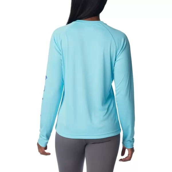 Columbia Womens Fork Stream Long Sleeve ShirtAquamarineEve Logo