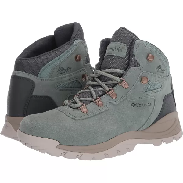 Columbia Womens Newton Ridge Plus Waterproof Amped Hiking BootLight Lichen  Canvas Tan