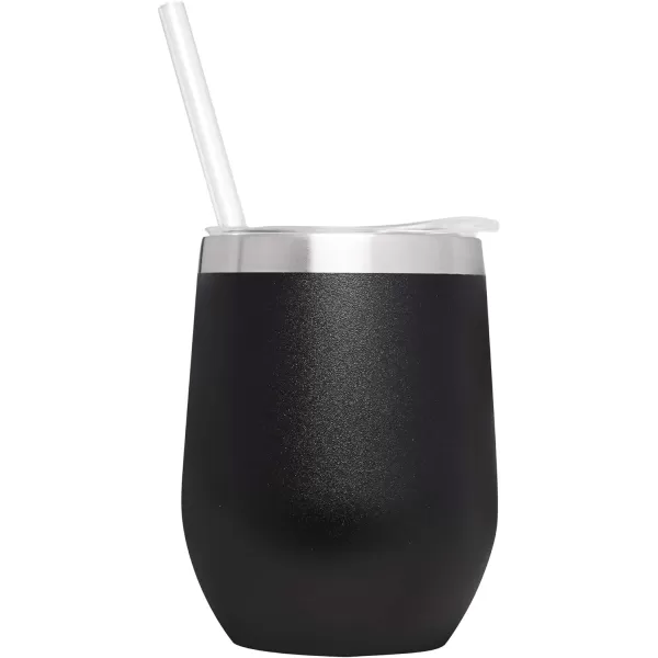 Columbia 12 fl oz DoubleWall Insulated Vacuum Cocktail Tumbler with Straw StainlessBlack