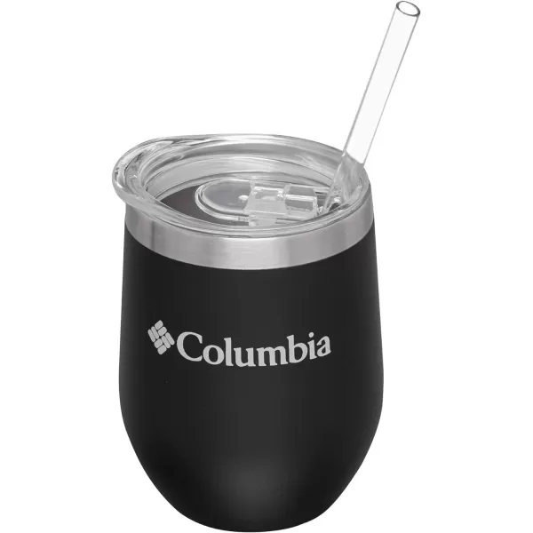 Columbia 12 fl oz DoubleWall Insulated Vacuum Cocktail Tumbler with Straw StainlessBlack