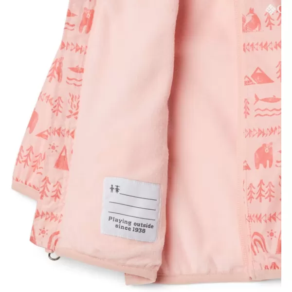 Columbia Boys Mini Pixel Grabber Ii Wind JacketPink Sand Camp Hieroglyphs