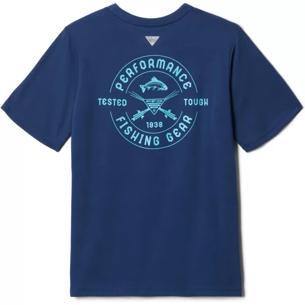 Columbia Boys PFG Short Sleeve Graphic TeeCarbon  Pfg Tested Tough Fresh