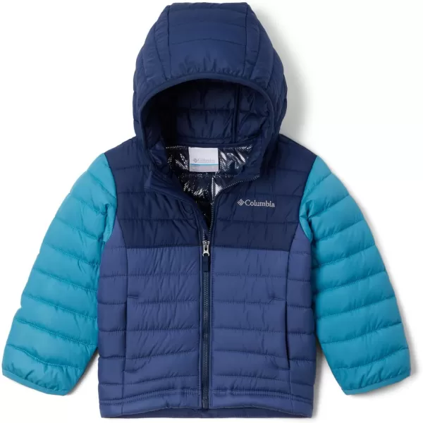 Columbia Boys Powder Lite Hooded JacketDark MountainCollegiate NavyShasta