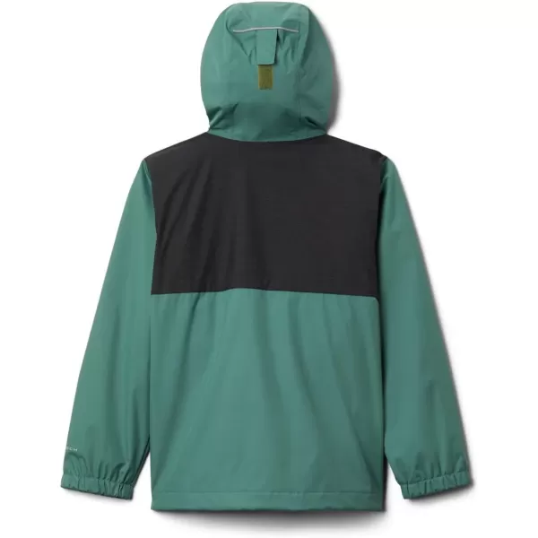 Columbia Boys Rainy Trails Fleece Lined JacketThyme GreenBlack Slub