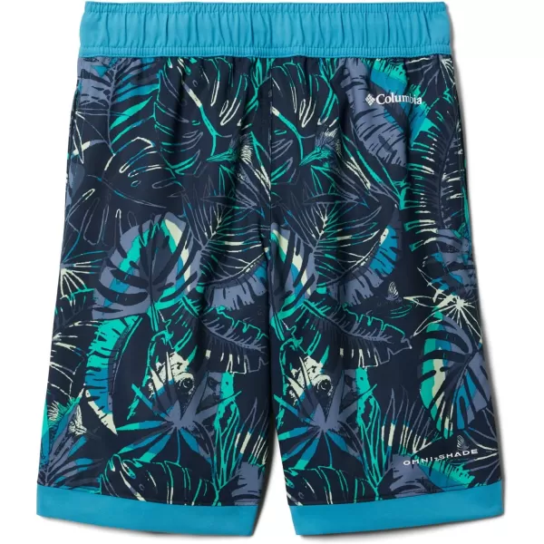 Columbia Boys Sandy Shores Boardshort MoistureWicking UV Sun ProtectionCollegiate Navy King Palms