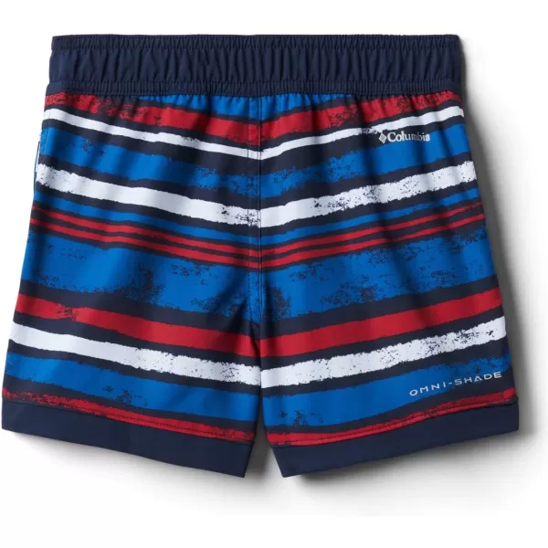 Columbia Boys Sandy Shores Boardshort MoistureWicking UV Sun ProtectionCollegiate Navy Texture Stripe