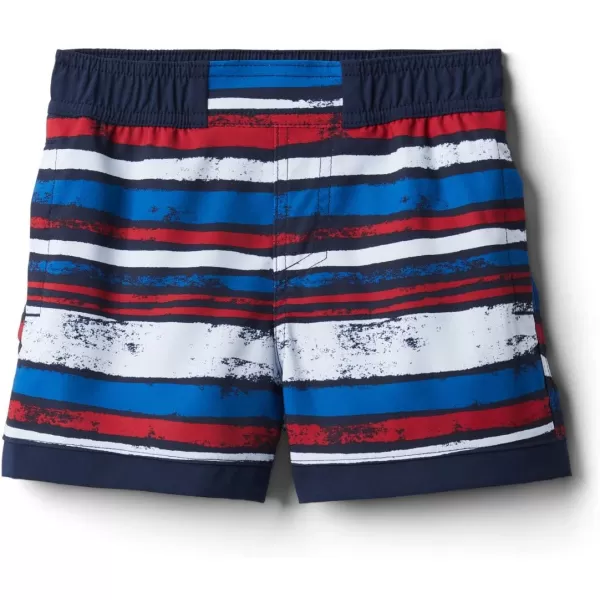 Columbia Boys Sandy Shores Boardshort MoistureWicking UV Sun ProtectionCollegiate Navy Texture Stripe