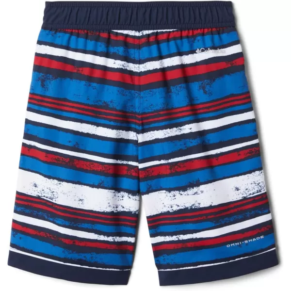 Columbia Boys Sandy Shores Boardshort MoistureWicking UV Sun ProtectionCollegiate Navy Texture Stripe