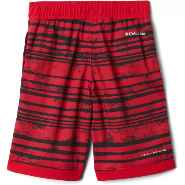 Columbia Boys Sandy Shores Boardshort MoistureWicking UV Sun ProtectionMountain Red Texture Stripe