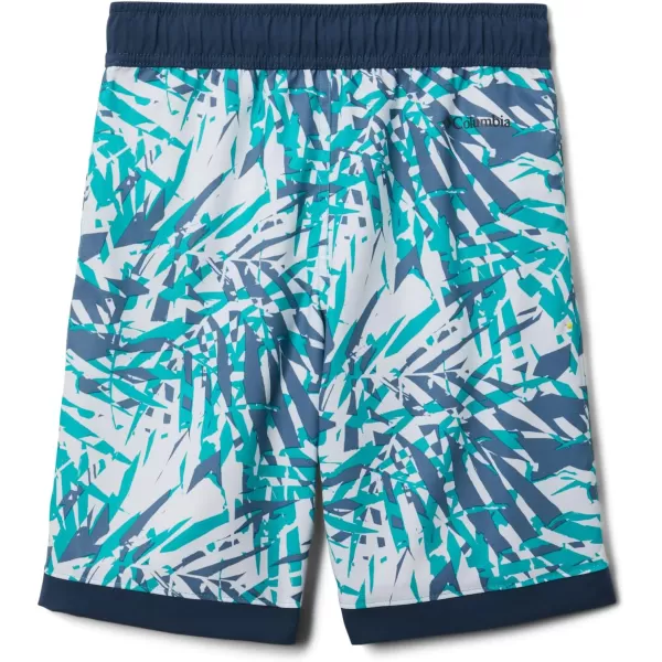 Columbia Boys Sandy Shores BoardshortBright Aqua Dye Palms TonalDk Mountain