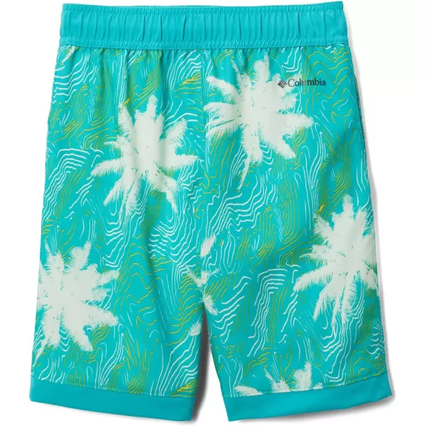 Columbia Boys Sandy Shores BoardshortBright Aqua Topo PalmsBright Aqua