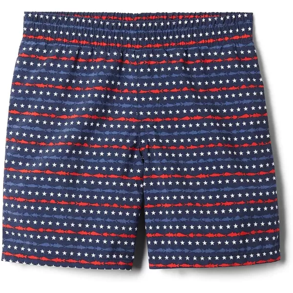 Columbia Boys Super Backcast ShortCollegiate Navy Merica Fish Stripe