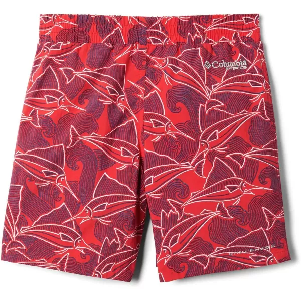 Columbia Boys Super Backcast ShortRed Spark Fish Waves