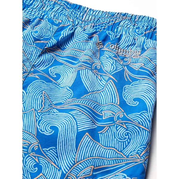 Columbia Boys Super Backcast ShortVivid Blue Fish Waves