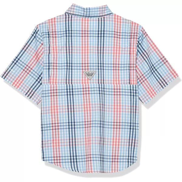 Columbia Boys Super Tamiami Short Sleeve ShirtAgate Blue Blanket Gingham