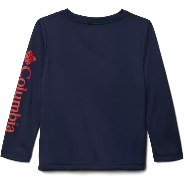 Columbia Boys Terminal Tackle Long Sleeve TeeCollegiate NavyRed Spark Logo