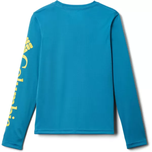 Columbia Boys Terminal Tackle Long Sleeve TeeDeep MarineLaser Lemon Logo