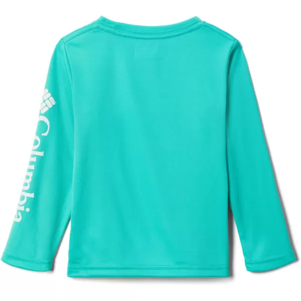 Columbia Boys Terminal Tackle Long Sleeve TeeElectric TurquoiseWhite Logo