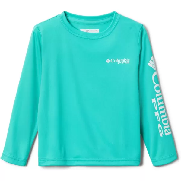 Columbia Boys Terminal Tackle Long Sleeve TeeElectric TurquoiseWhite Logo