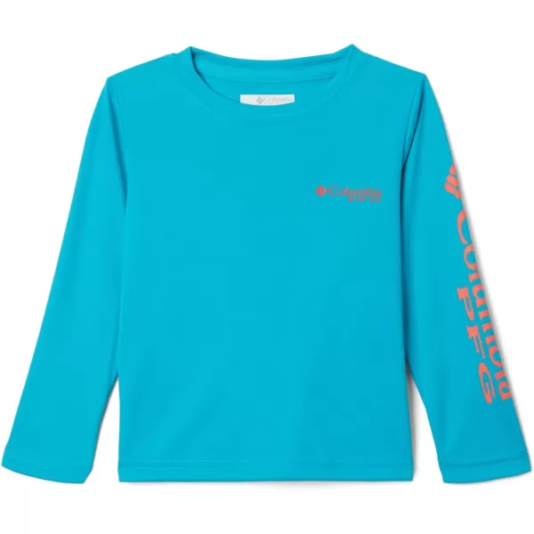 Columbia Boys Terminal Tackle Long Sleeve TeeOcean TealCorange Logo