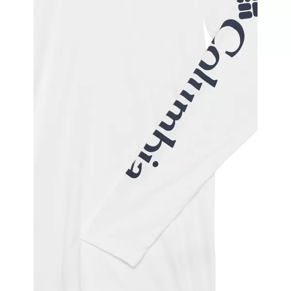 Columbia Boys Terminal Tackle Long Sleeve TeeWhiteCollegiate Navy Logo