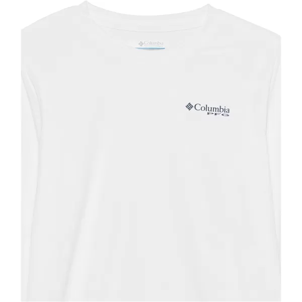 Columbia Boys Terminal Tackle Long Sleeve TeeWhiteCollegiate Navy Logo
