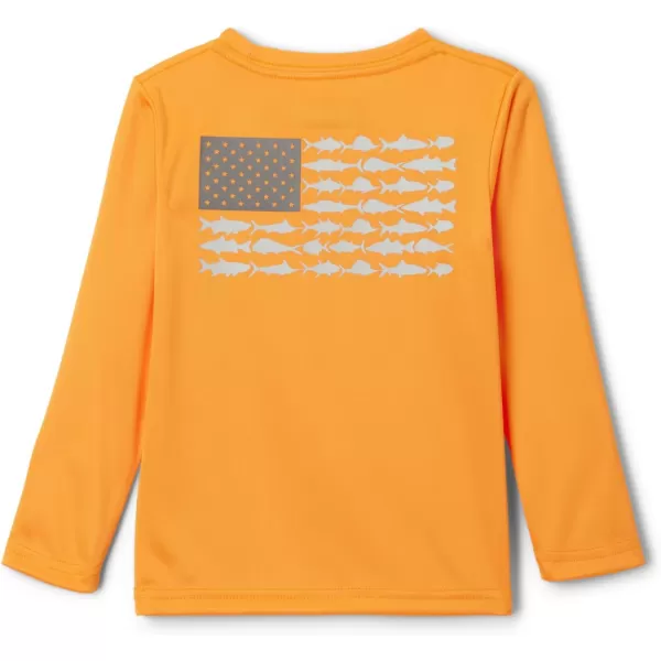 Columbia Boys Terminal Tackle PFG Fish Flag Long SleeveOrange BlastCool Grey