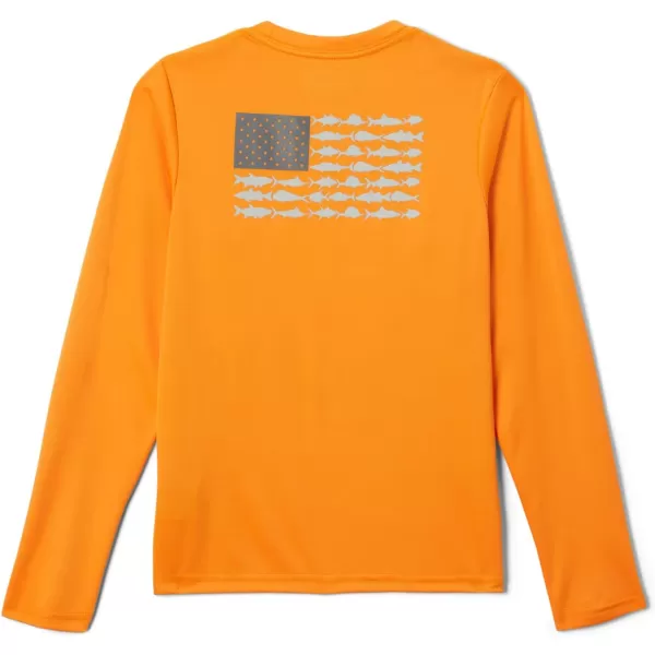 Columbia Boys Terminal Tackle PFG Fish Flag Long SleeveOrange BlastCool Grey