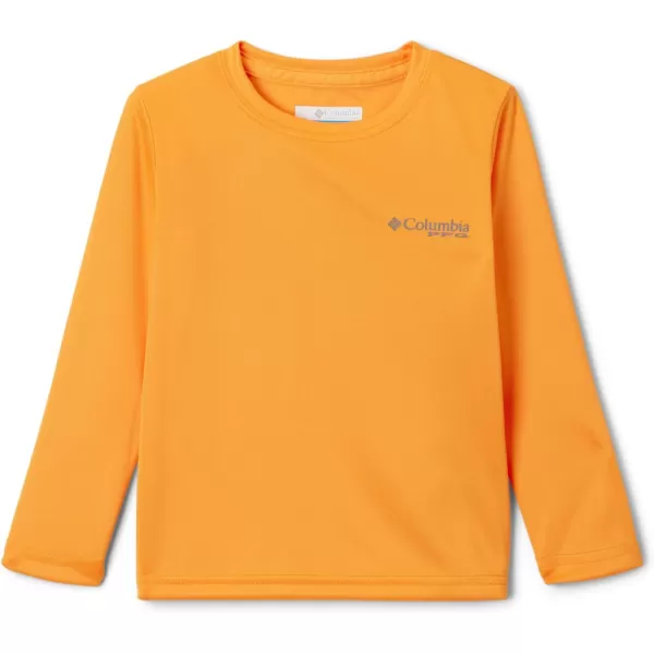 Columbia Boys Terminal Tackle PFG Fish Flag Long SleeveOrange BlastCool Grey