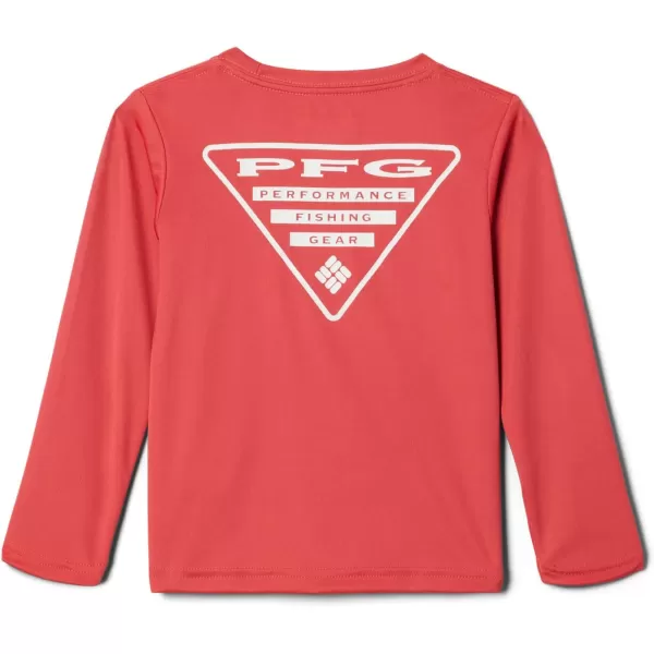 Columbia Boys Terminal Tackle PFG Triangle Logo Long SleeveSunset RedWhite