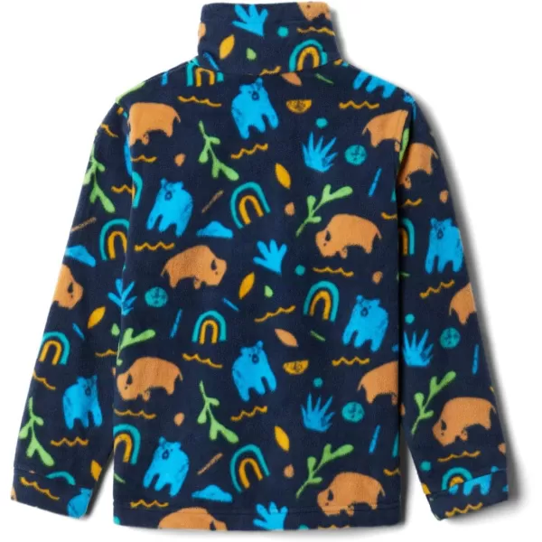 Columbia Boys Zing Iii Fleece JacketBig Boys Collegiate Navy Joyful Shapes