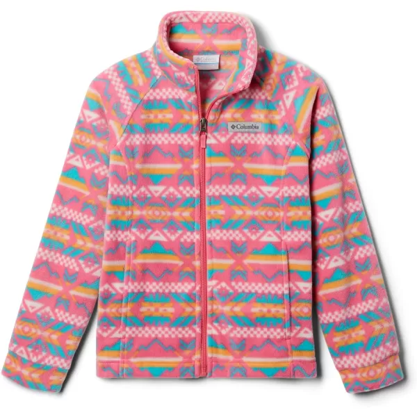 Columbia Girls Benton Springs Ii Printed Fleece JacketBig Girls Camellia Rose Checkered Peaks