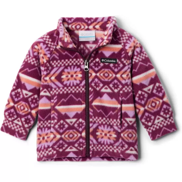 Columbia Girls Benton Springs Ii Printed Fleece JacketBig Girls Marionberry Checkered Peaks