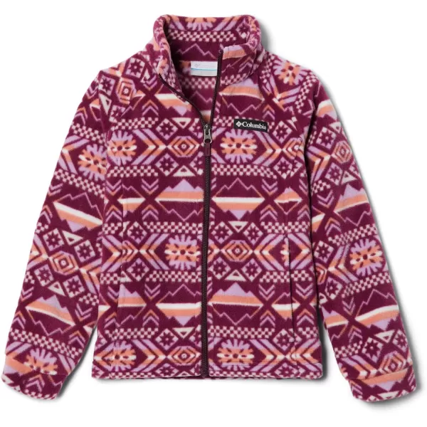 Columbia Girls Benton Springs Ii Printed Fleece JacketBig Girls Marionberry Checkered Peaks