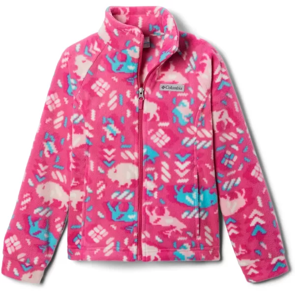 Columbia Girls Benton Springs Ii Printed Fleece JacketBig Girls Pink Ice Buffaloroam